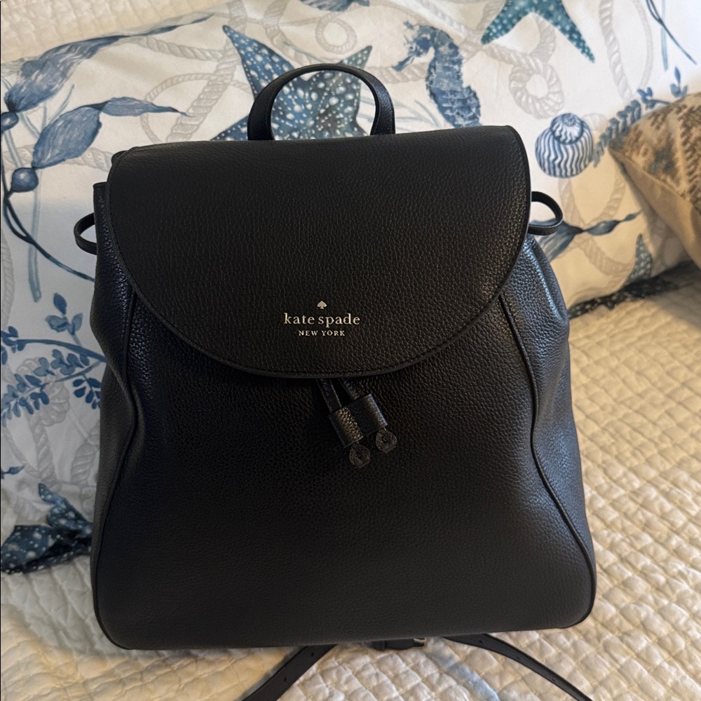 Kate Spade Leila Black Pebbled Leather Backpack large
NWT